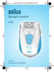 Bruksanvisning Braun 2180 SIlk-epil EverSoft Epilator