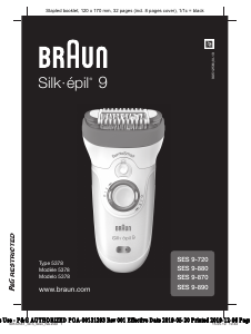 Mode d’emploi Braun SES 9-720 Silk-epil 9 Epilateur