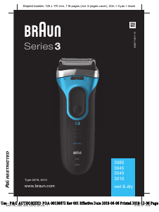 Kullanım kılavuzu Braun 3080 Tıraş makinesi