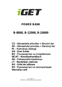 Руководство iGet B-20000 Портативное зарядное устройство