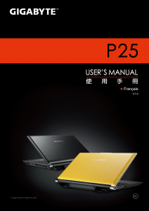 Mode d’emploi Gigabyte P25W Ordinateur portable