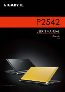 Mode d’emploi Gigabyte P2542G Ordinateur portable