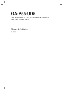 Mode d’emploi Gigabyte GA-P55-UD5 Carte mère