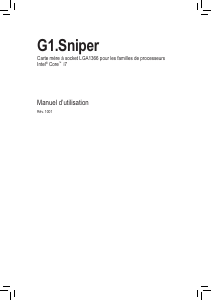 Mode d’emploi Gigabyte G1.Sniper Carte mère