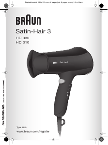 Bruksanvisning Braun HD 330 Satin Hair 3 Hårtørker