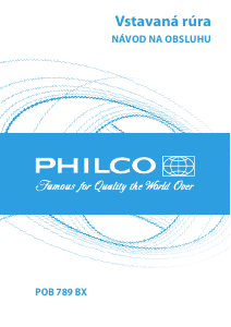 Návod Philco POB 789 BX Rúra