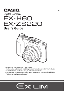 Manual Casio EX-H60 Digital Camera