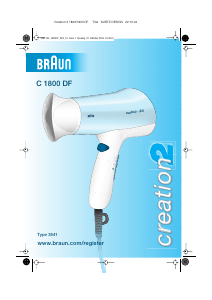 Manual Braun C 1800 DF Creation 2 Secador de cabelo