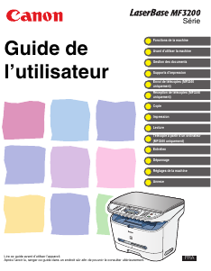 Mode d’emploi Canon LaserBase MF3240 Imprimante multifonction