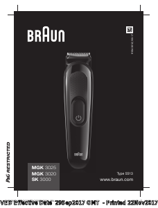 Mode d’emploi Braun MGK 3025 Tondeuse à barbe