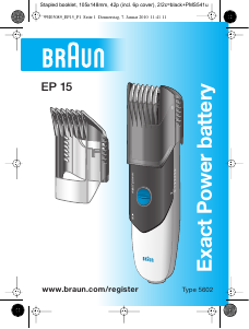 Mode d’emploi Braun EP 15 Exact Power Tondeuse à barbe