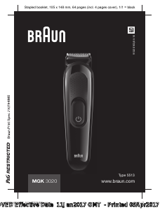 Návod Braun MGK 3020 Zastrihávač brady a fúzov