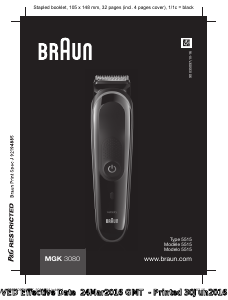 Manual Braun MGK 3080 Beard Trimmer