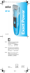 Manual de uso Braun EP 60 Exact Power Barbero