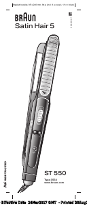 Priručnik Braun ST 550 Satin Hair 5 Uređaj za oblikovanje kose