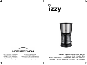 Εγχειρίδιο Izzy HB88024 Black Line Μηχανή καφέ