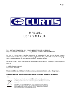 Bruksanvisning Curtis MPK1041 Mp3 spelare