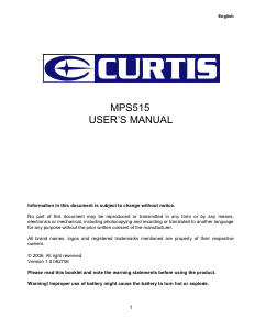 Bruksanvisning Curtis MPS515 Mp3 spelare