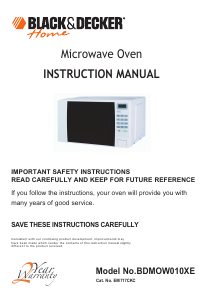 Manual Black and Decker BDMOW010 Microwave