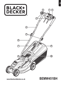 Bruksanvisning Black and Decker BEMW451BH Gräsklippare