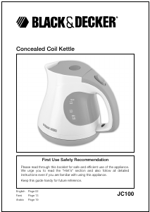 Manual Black and Decker JC100 Kettle