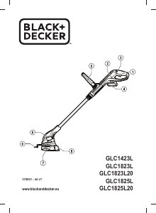 Vadovas Black and Decker GLC1423 Žoliapjovė
