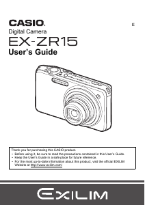 Manual Casio EX-ZR15 Digital Camera