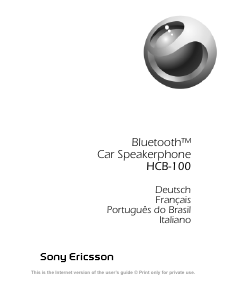 Manuale Sony Ericsson HCB-100 Dispositivo vivavoce
