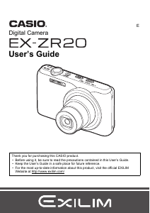 Manual Casio EX-ZR20 Digital Camera
