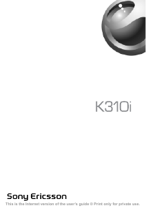 Mode d’emploi Sony Ericsson K310i Téléphone portable