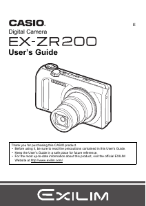 Manual Casio EX-ZR200 Digital Camera