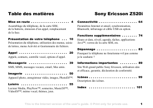 Mode d’emploi Sony Ericsson Z520i Téléphone portable
