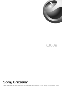Mode d’emploi Sony Ericsson K300a Téléphone portable