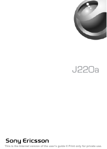 Mode d’emploi Sony Ericsson J220a Téléphone portable