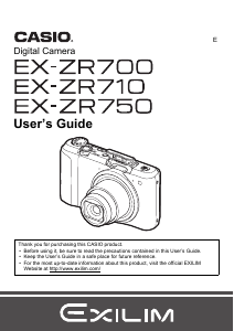 Manual Casio EX-ZR700 Digital Camera
