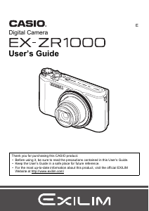 Manual Casio EX-ZR1000 Digital Camera