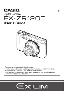 Manual Casio EX-ZR1200 Digital Camera