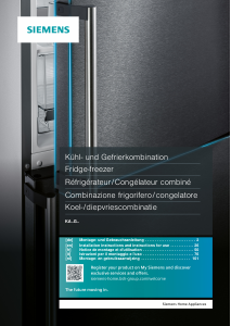 Mode d’emploi Siemens KA93GAIEP Réfrigérateur combiné