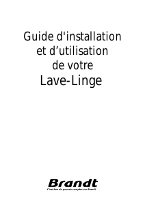 Mode d’emploi Brandt WTC0914F Lave-linge