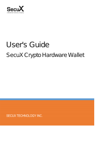 Manual SecuX Crypto Hardware Wallet