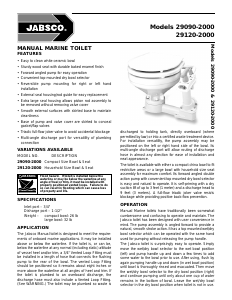 Bruksanvisning Jabsco 29120-2000 Toalett
