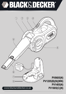Manual Black and Decker PV9605 Handheld Vacuum