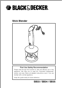 Manual Black and Decker SB35 Hand Blender