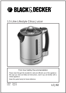 Bruksanvisning Black and Decker LCJ82 Citruspress