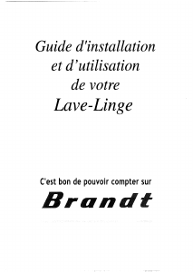Mode d’emploi Brandt WTM0711F Lave-linge