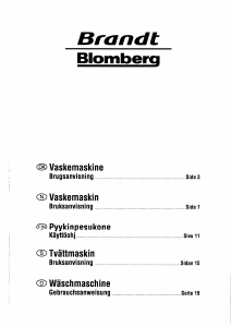 Brugsanvisning Brandt WTM0911N Vaskemaskine