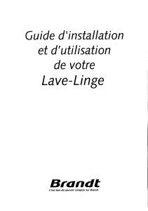 Mode d’emploi Brandt WTM0932F Lave-linge