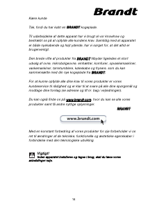 Brugsanvisning Brandt TI17B Kogesektion
