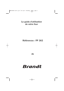 Mode d’emploi Brandt FP362WF1 Four