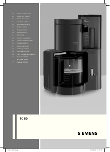 Manual Siemens TC80103 Coffee Machine